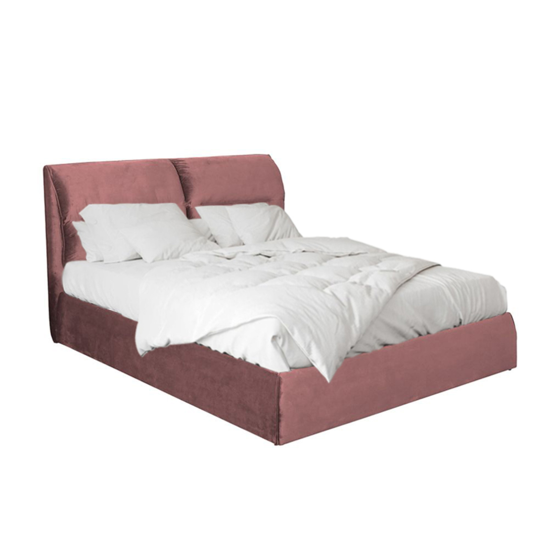 BIZOU BED (FOR MATTRESS 160x200cm) FABRIC PUCE E1 PRC