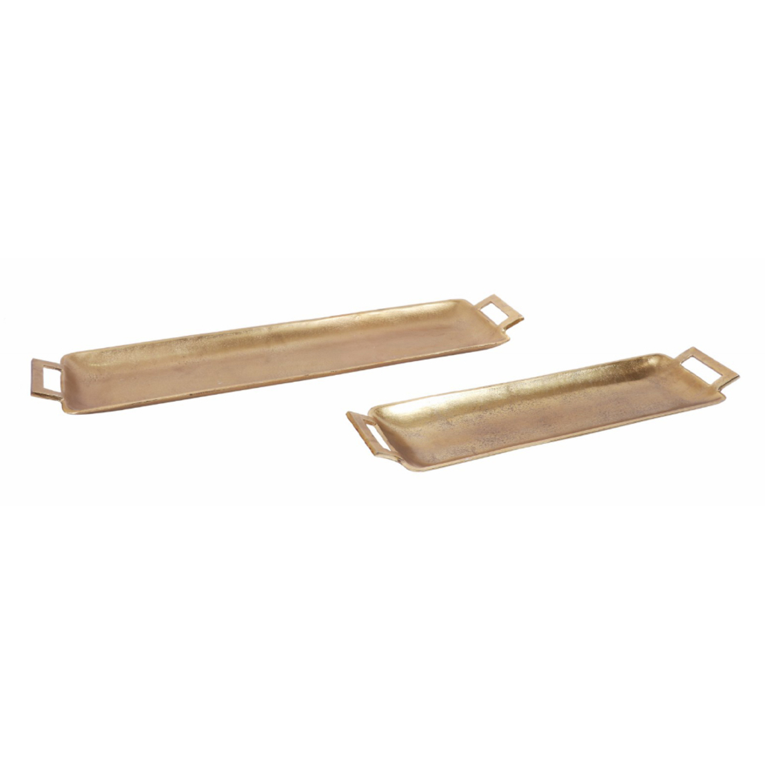 ELIZE TRAY WITH HANDLES ALUMINIUM GOLD 75x18xH5cm