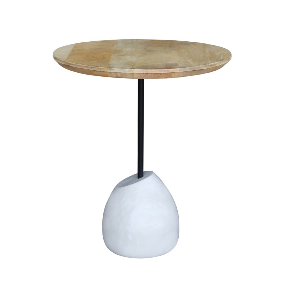 PILEA 46 SIDE TABLE WOOD MANGO NATURAL WHITE MARBL
