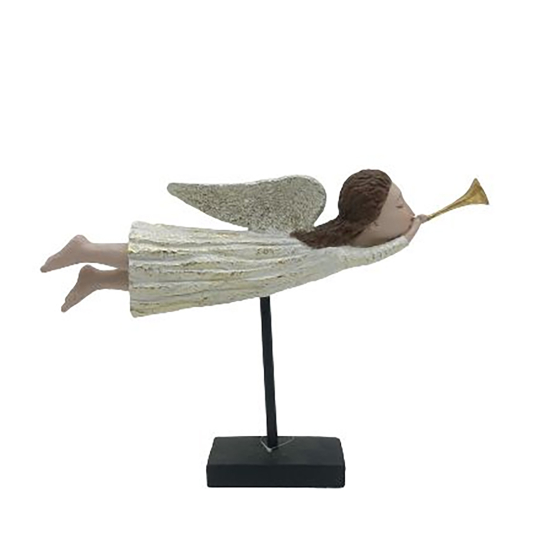 XMAS HANIEL ANGEL WITH WINGS POLYRESIN WHITE BEIGE