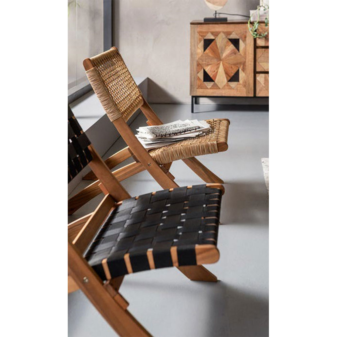 MESH CHAIR FOLDING HIGH DENSITY POLYETHYLENE NATURAL 78x60xH72,5cm VN
