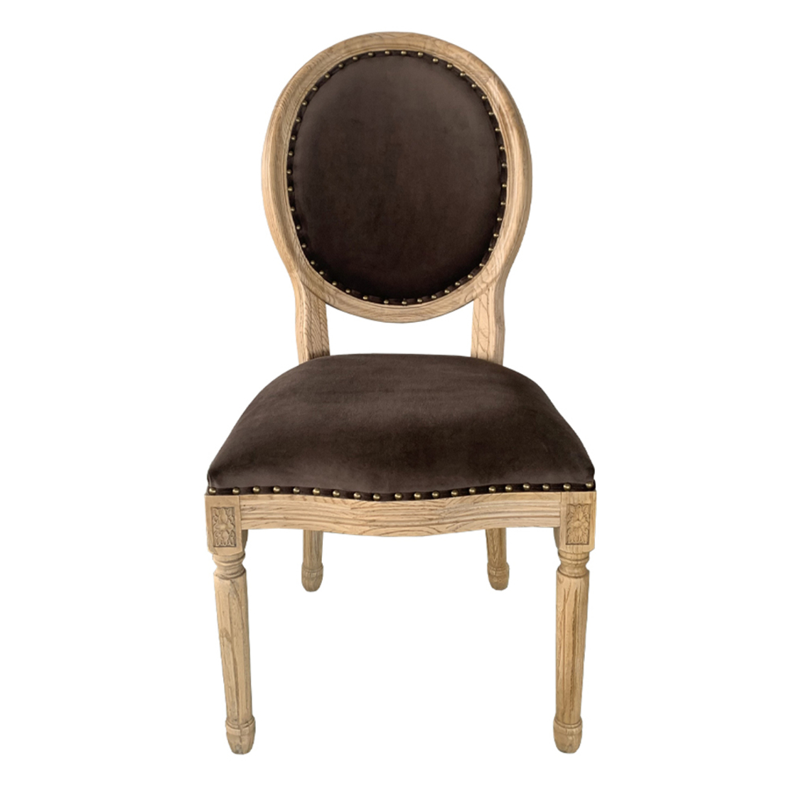 LOUIS CHAIR WOOD ELM TAUPE FABRIC NATURAL E1 PRC
