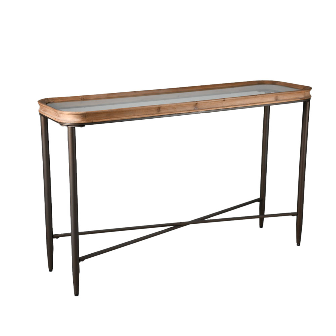 MARAIS CONSOLE WOOD METAL BLACK 132x40,5xH82cm E1