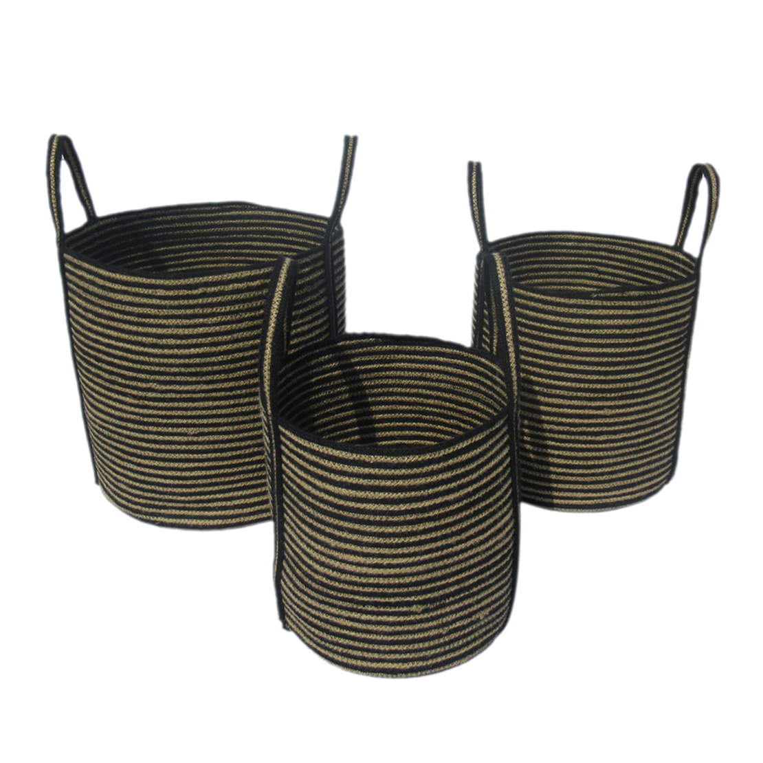 YIRMI BASKET SET 3PCS JUTE NATURAL BLACK 40x40xH40