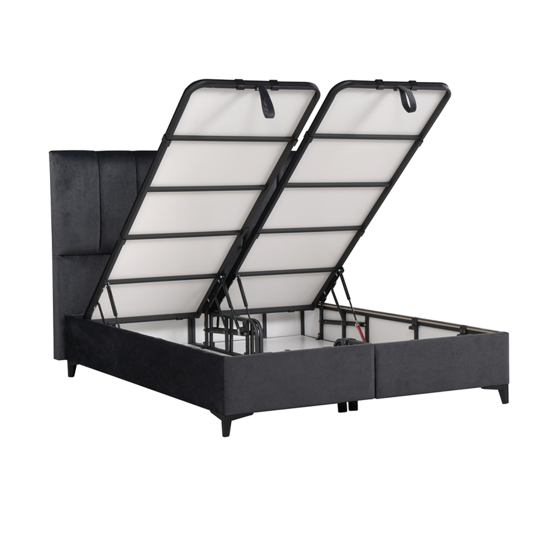 STICKS BED WITH STORAGE (FOR MATTRESS 160x200cm) VELVET GREY 26-911 E1 TR