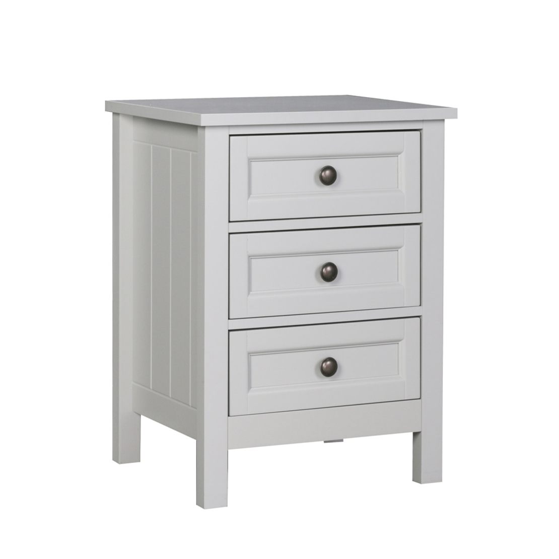 FRENCH NIGHTSTAND 3DRAWERS MDF GREY LIGHT E1 PRC