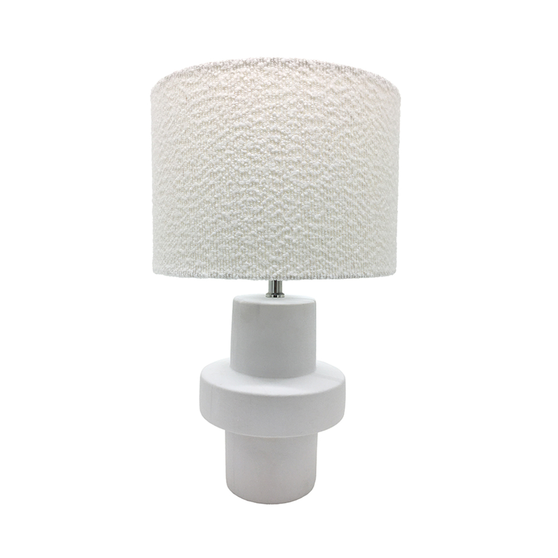 RING LAMP TABLE CERAMIC FABRIC WHITE WHITE D17/28x