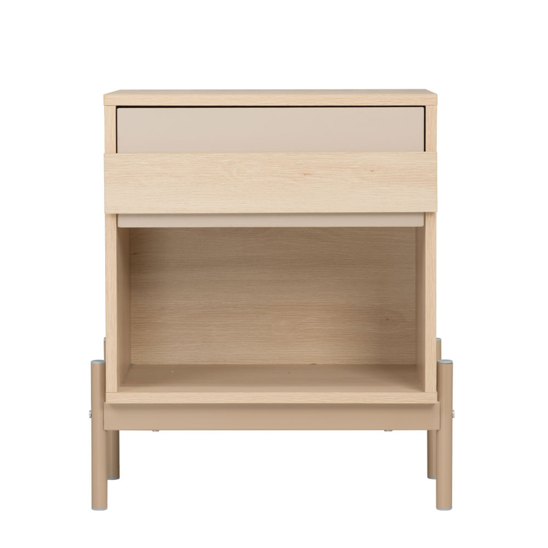 CAPPUCINO NIGHTSTAND CHIPBOARD WITH MELAMINE CARTA SONOMA METAL LATTE E1 PRC