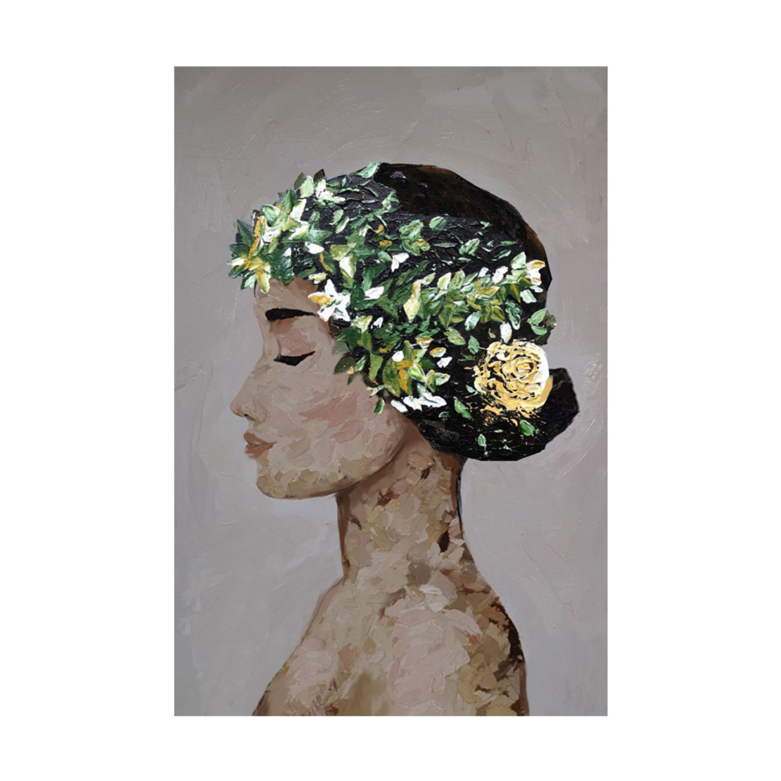 SPRING LADY 3 PAINTING CANVAS MULTICOLOR 60x80xH3,