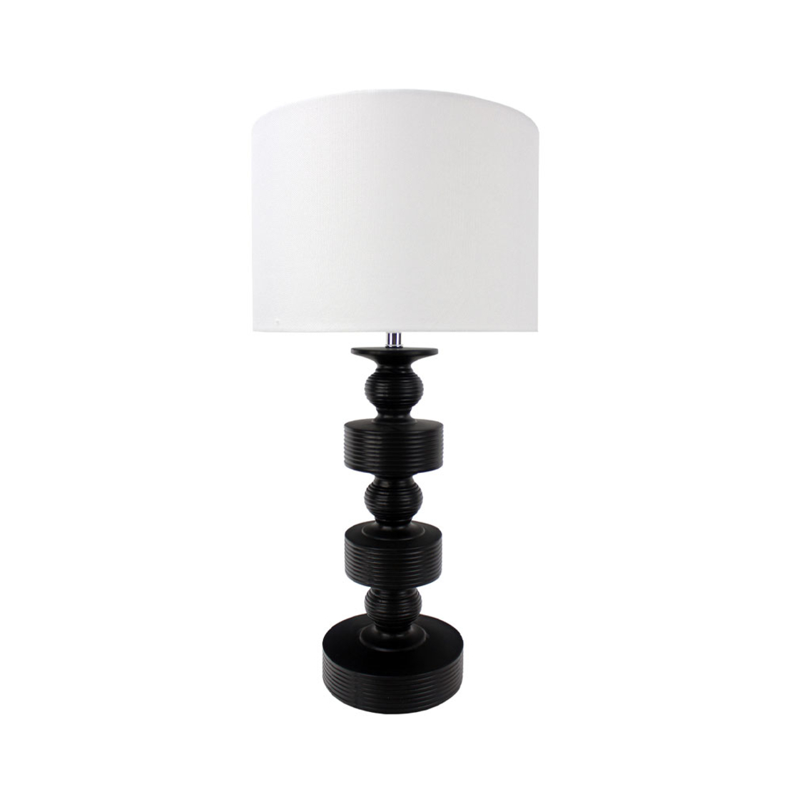 JASIEL LAMP TABLE POLYRESIN LINEN BLACK WHITE H64c