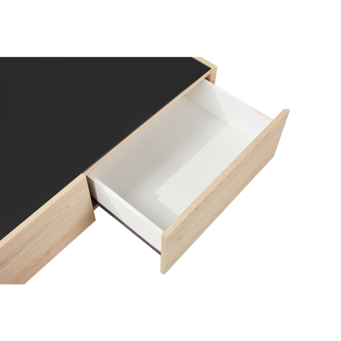 CUBIUS COFFEE TABLE MELAMINE NATURAL MELAMINE SMOKE BLACK 118x59x33 E1