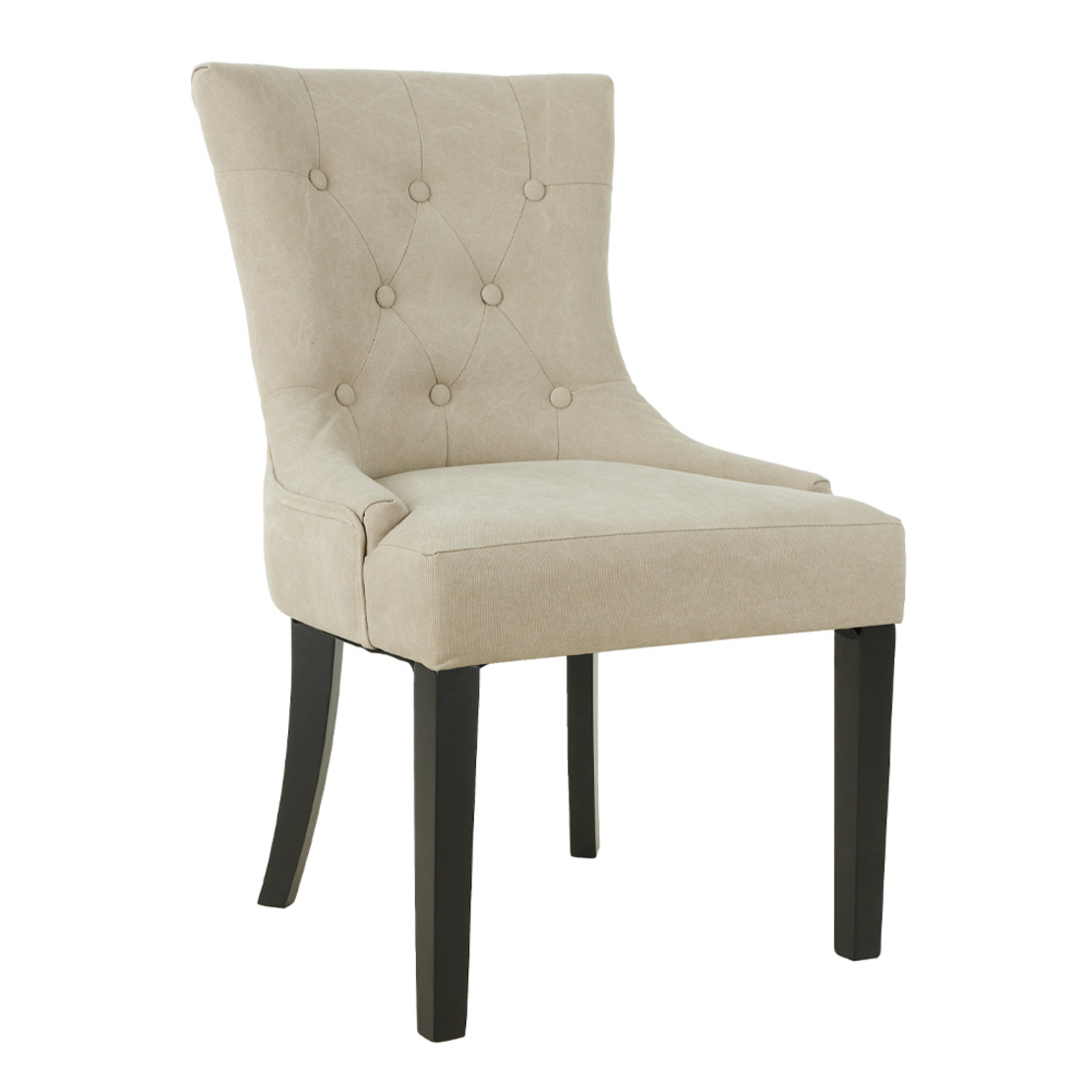 OXFORD CHAIR FABRIC SAND BEIGE WOOD RUBBERWOOD BLACK PRC