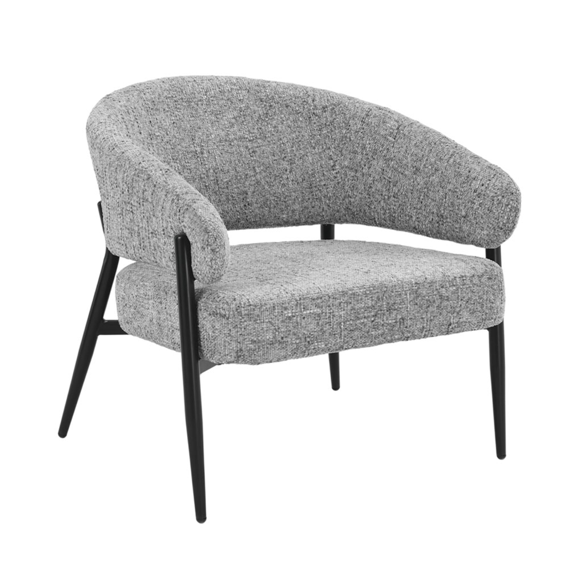 MORITZ ARMCHAIR FABRIC GREY METAL BLACK E1 PR