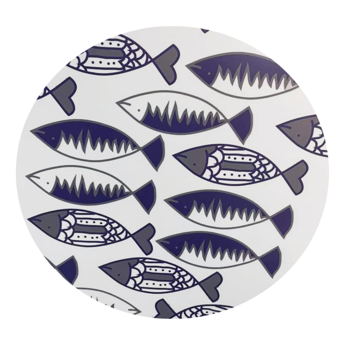 FISHY COFFEE TABLE MDF MULTICOLOR WITH PATTERN WHITE METAL 75x75xH37,5cm E1 PRC