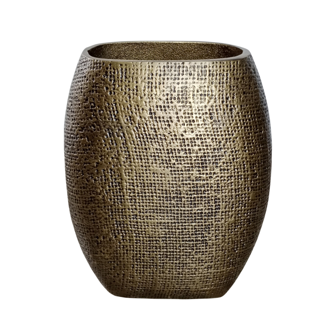 KALSU VASE ALUMINIUM GOLD ANTIQUE 19x10xH24cm IN