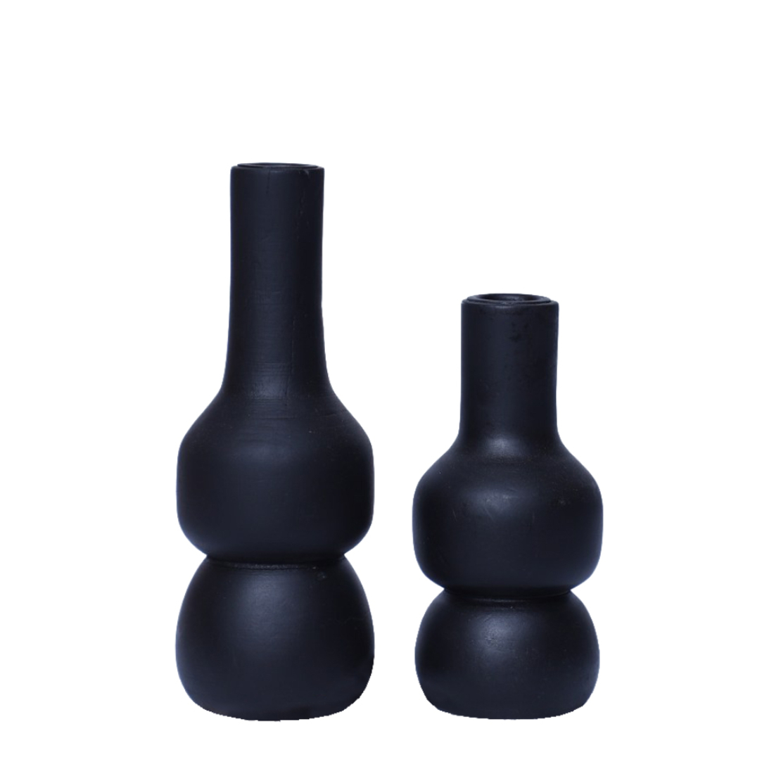 ANTIOPE CANDLE HOLDER WOOD MANGO BLACK D7xH26cm IN