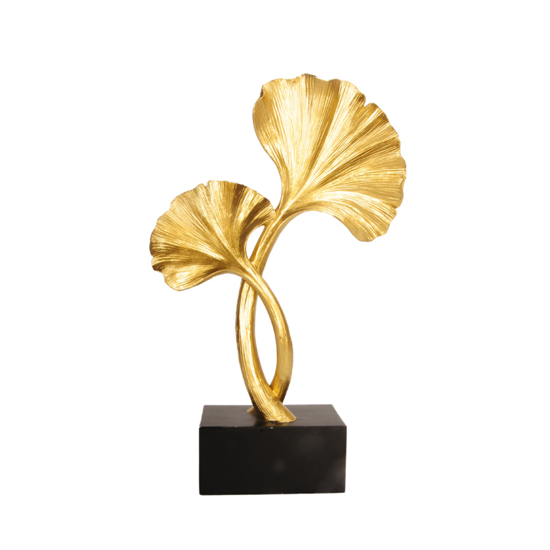 LELIE DECO LEAF POLYRESIN GOLD BLACK 18x5,6xH28,1c