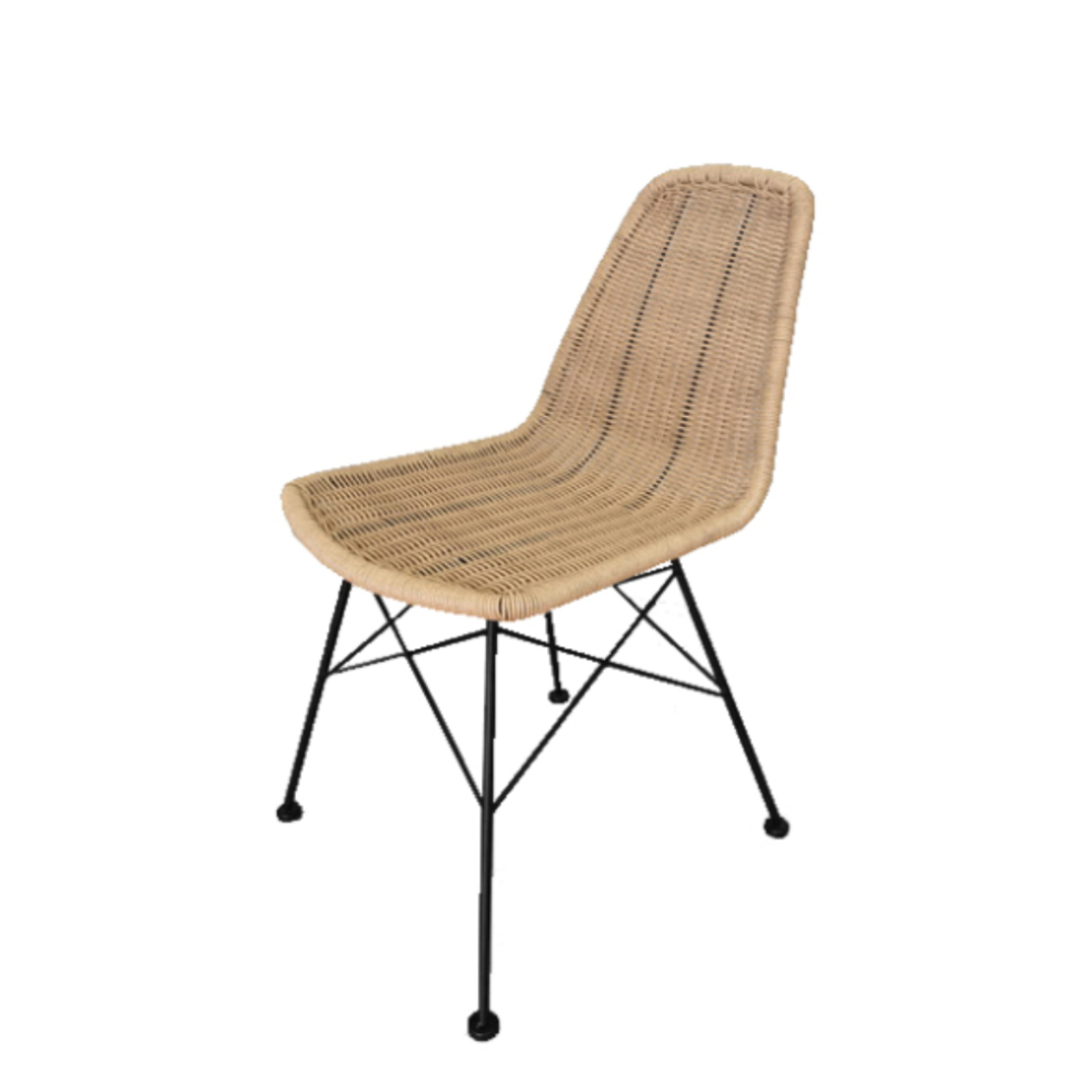 DENMARK CHAIR PE WOVEN NATURAL BLACK 44x57xH81cm PRC