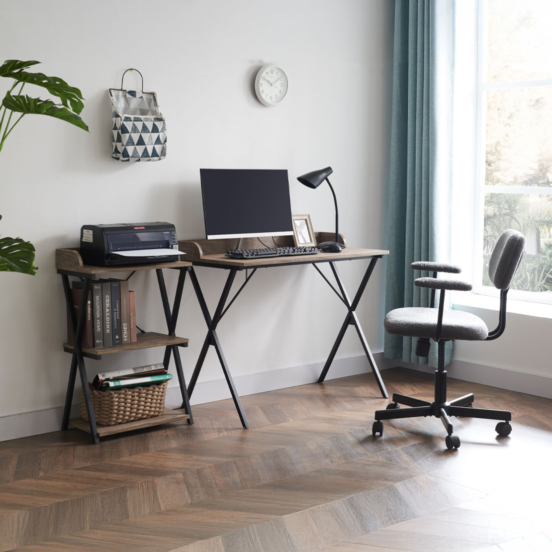 QUICK DESK MELAMINE NATURAL BLACK 90x50xH79cm E1 P