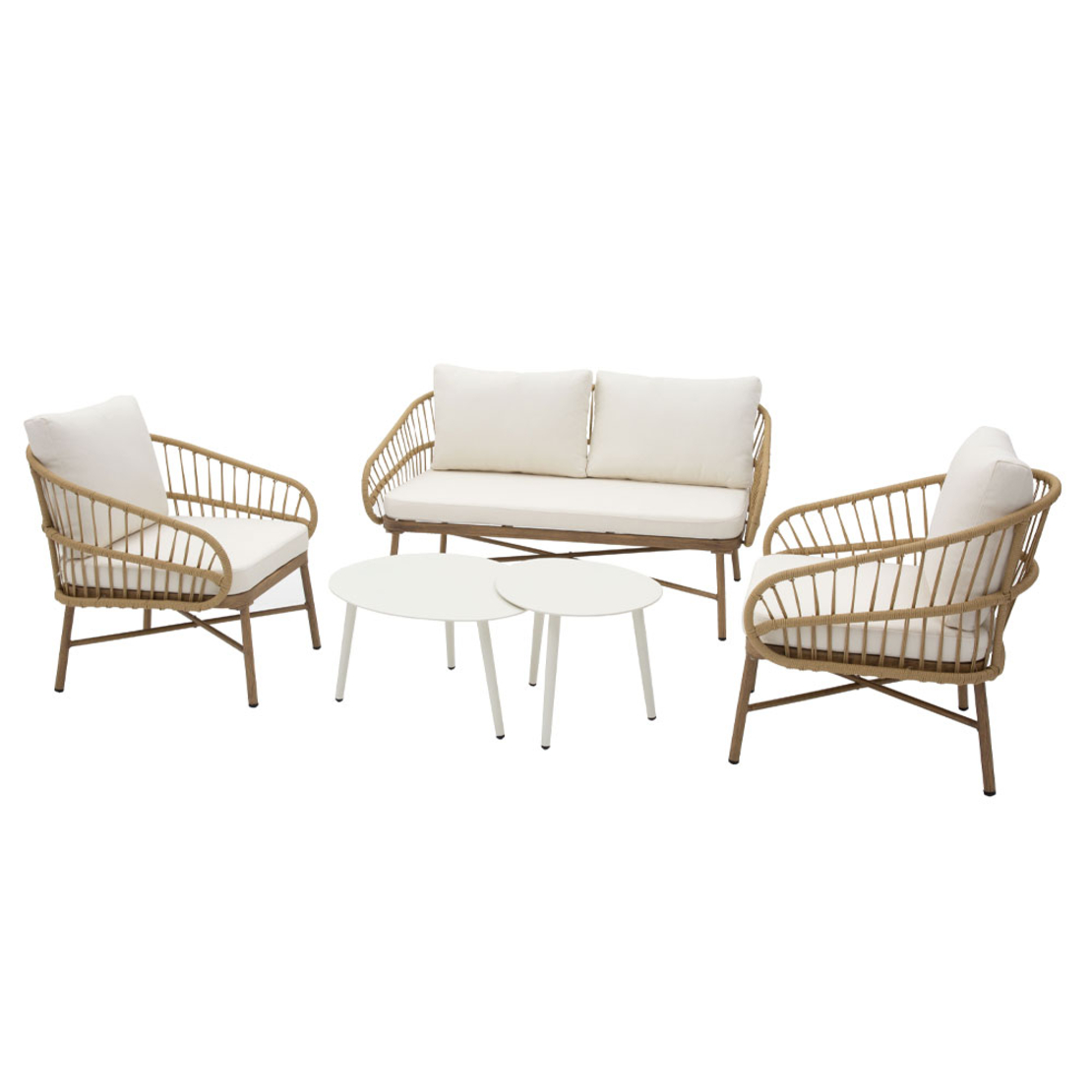 CAVE LOUNGE SET 1+2+1 ALUMINIUM NATURAL PRC