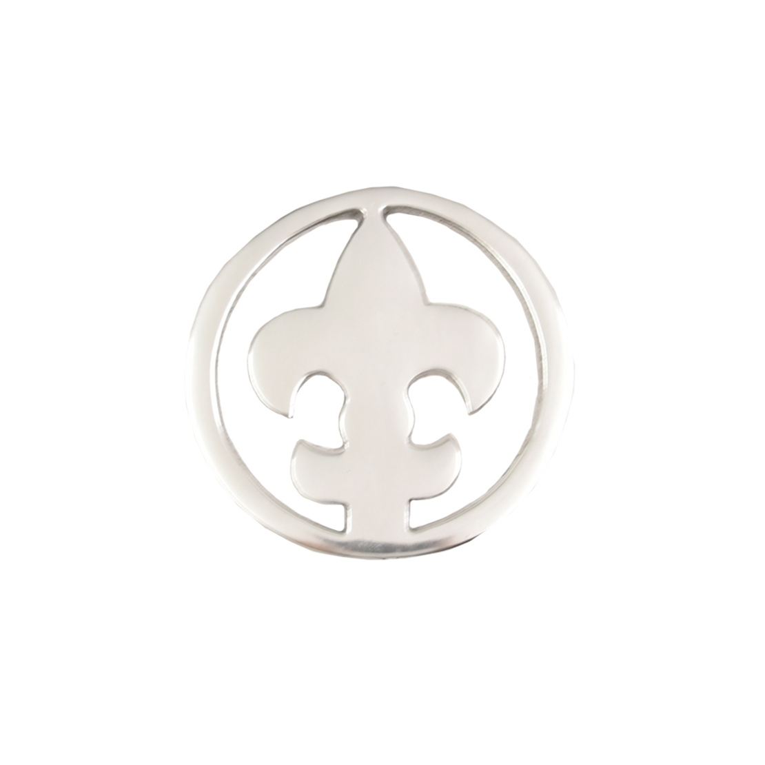 FLEUR DE LIS COASTER ALUMINIUM SILVER D9,7 IN