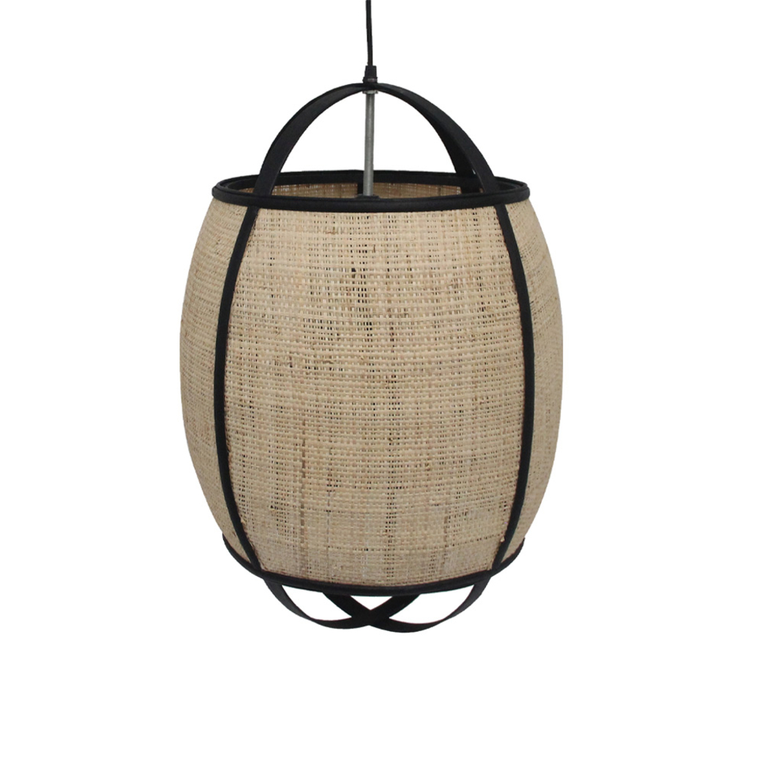 NUBIA LAMP PENDANT 39x39x55 ROPE NATURAL BLACK BAMBOO