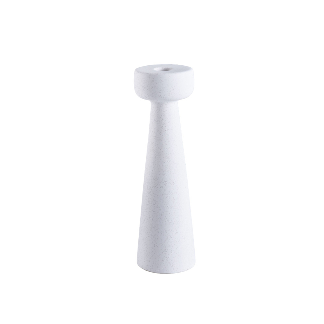 DARIS CANDLE HOLDER CERAMIC WHITE 7x7xH25cm PRC