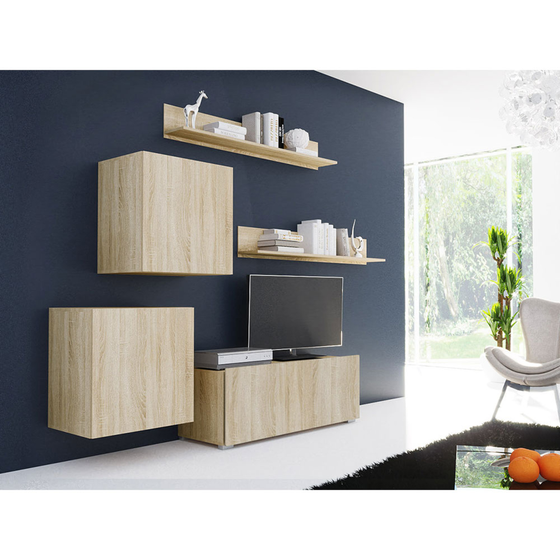LOVIS WALL UNIT BASE MELAMINE SONOMA 120x42xH43cm E1 EU