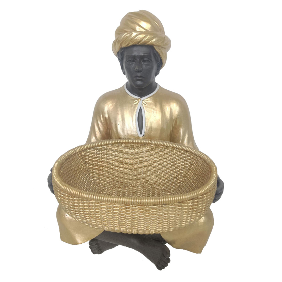 VEDAS DECO POLYRESIN GOLD BLACK 18,5x17,5xH26,5cm