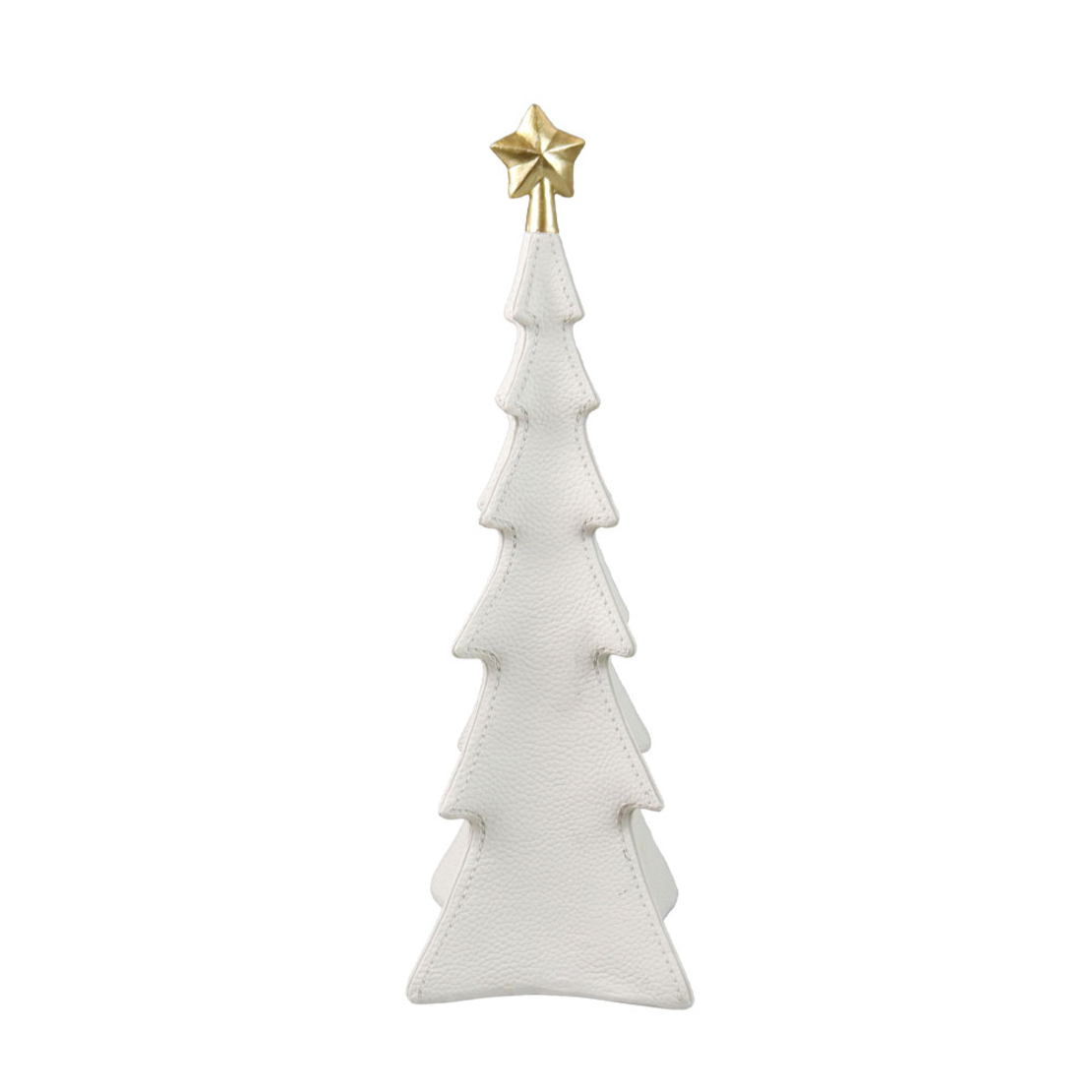 XMAS FEAST.II CHRISTMAS DECORATION TREE 13x13x39.5 POLYRESIN WHITE GOLD