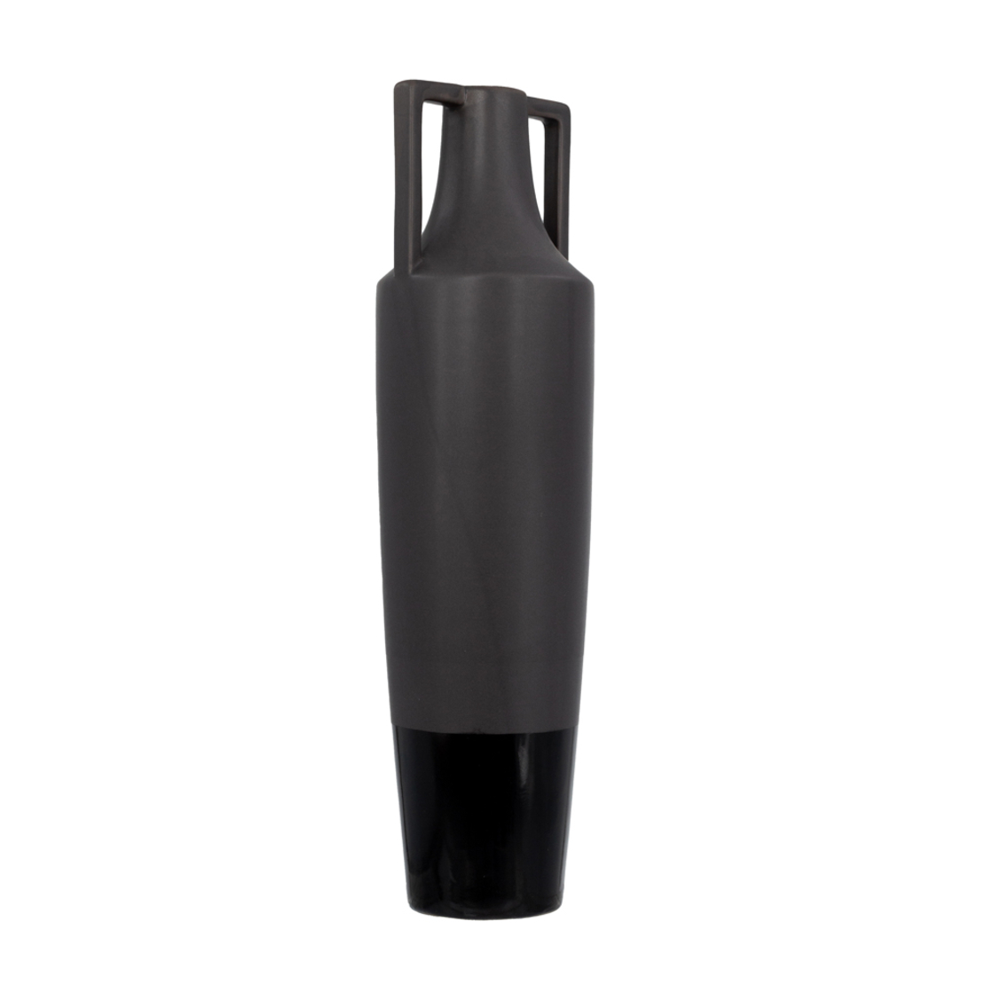 AIMA VASE CERAMIC ANTRACITE MATTE SILVER GUN 13,5x