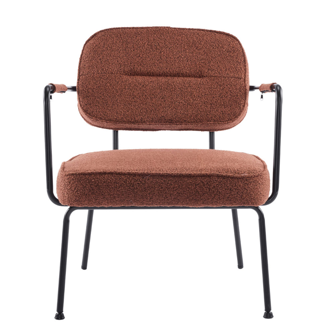 PRISLEY ARMCHAIR FABRIC TERRACOTTA METAL BLACK PRC