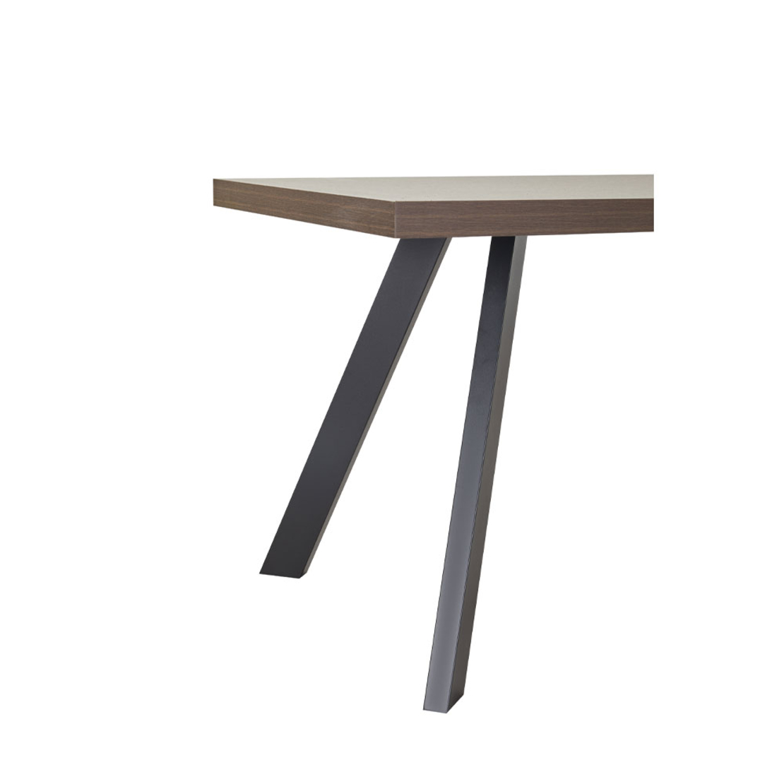 VILLE TABLE MELAMINE WALNUT MELAMINE BLACK 160x80x76 E1