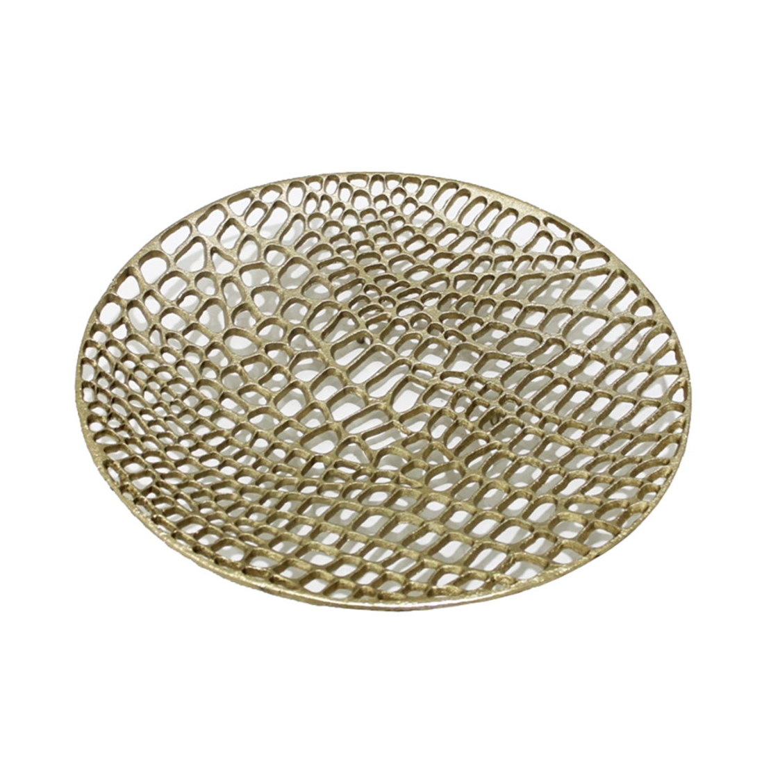 MESH TRAY ALUMINIUM GOLD D45,5xH5cm IN