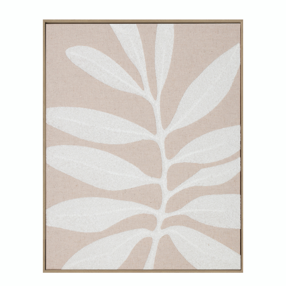 WILDFLOWER PAINTING DECORATIVE 40x50x3 LINEN BEIGE WOOD NATURA