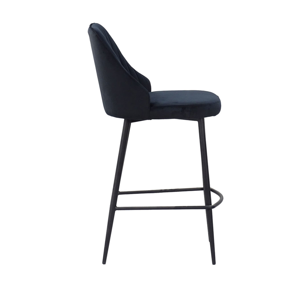 KING STOOL BAR FABRIC BLACK METAL BLACK PRC