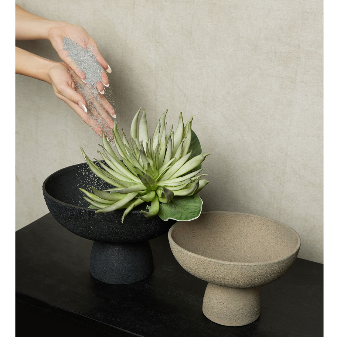 GRIZIO BOWL ALUMINIUM BLACK 29x27xH19cm IN