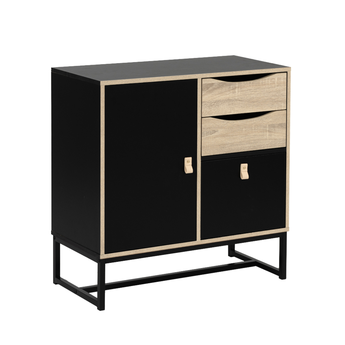 EDGE COMMODE CHIPBOARD WITH MELAMINE CARTA BLACK METAL SONOMA E1 PRC