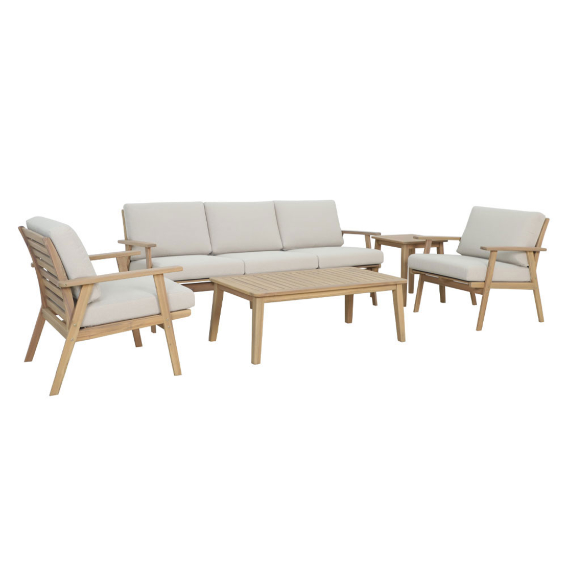 ETOILE LOUNGE SET 1+2+1 WOOD ACACIA NATURAL BEIGE