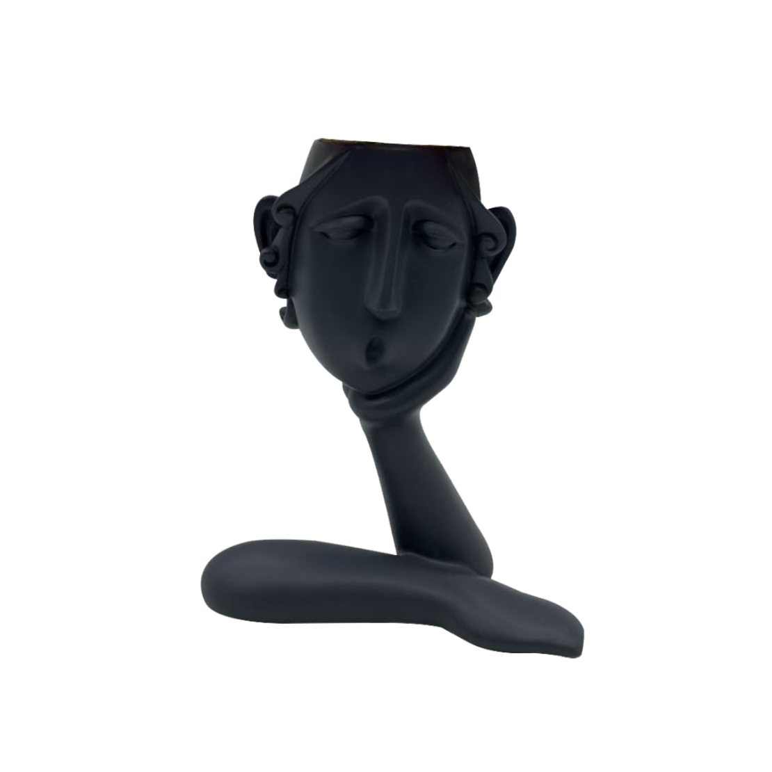 ROMANCE 3 VASE FIGURE POLYRESIN BLACK 15,8x7,8xH19