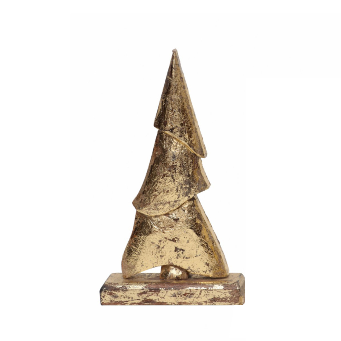 XMAS JOLLY TREE WOOD MANGO GOLD 15x6xH27cm IN