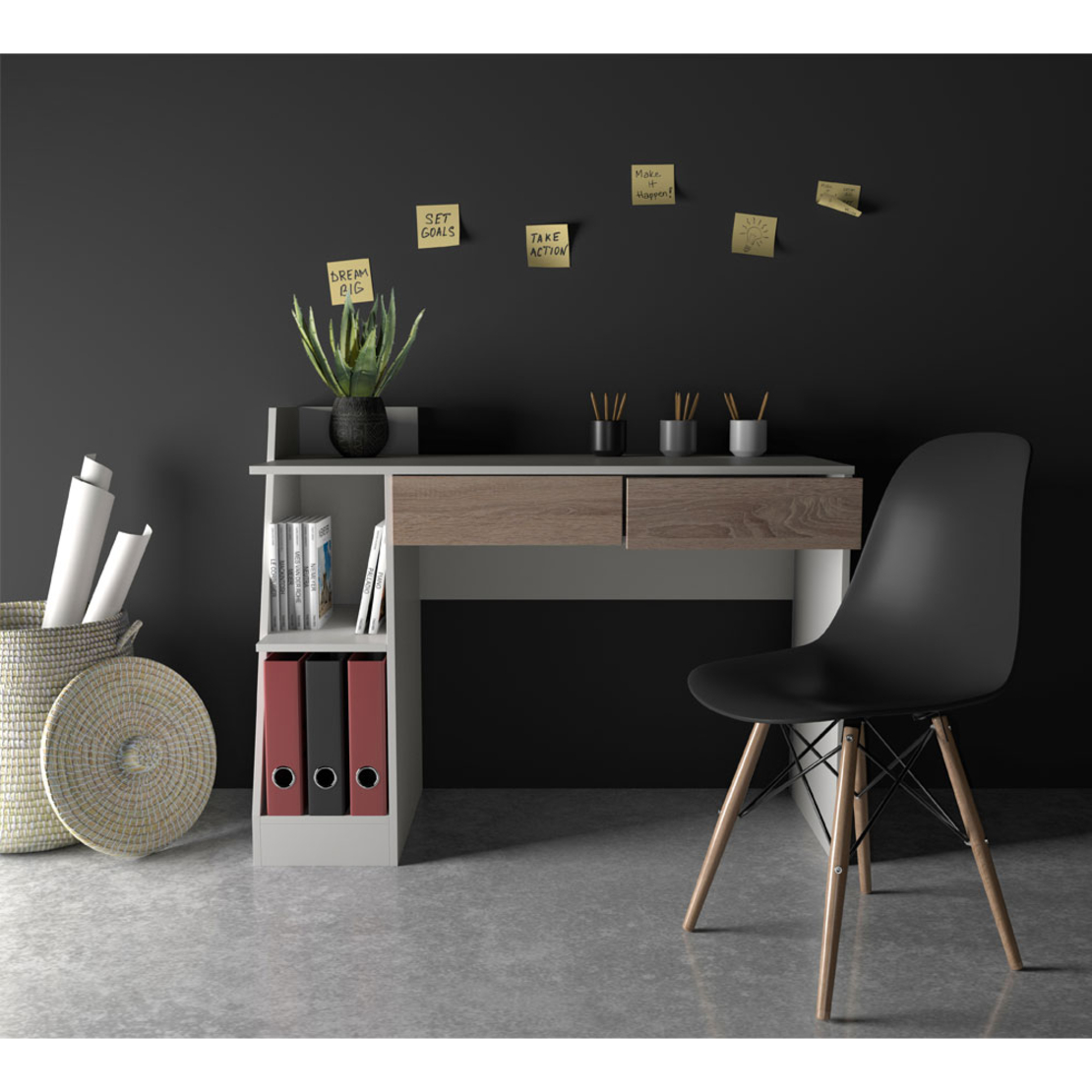 TRIGOT 2 DESK BOOKCASE MELAMINE SONOMA WHITE 110x50xH85cm E1 EU