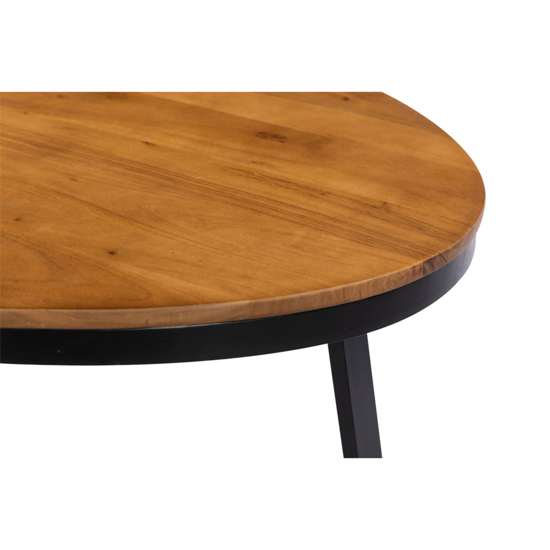 OVO COFFEE TABLE WOOD ACACIA WALNUT METAL BLACK 121x71xH44cm IN