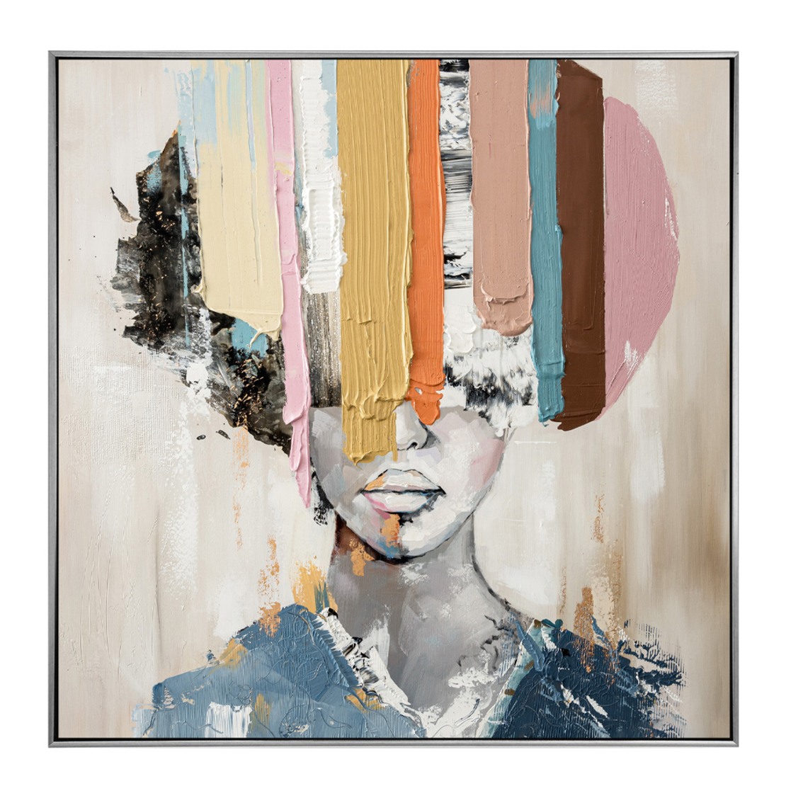 COLORFUL WOMAN 1 PAINTING CANVAS MULTICOLOR WOOD F