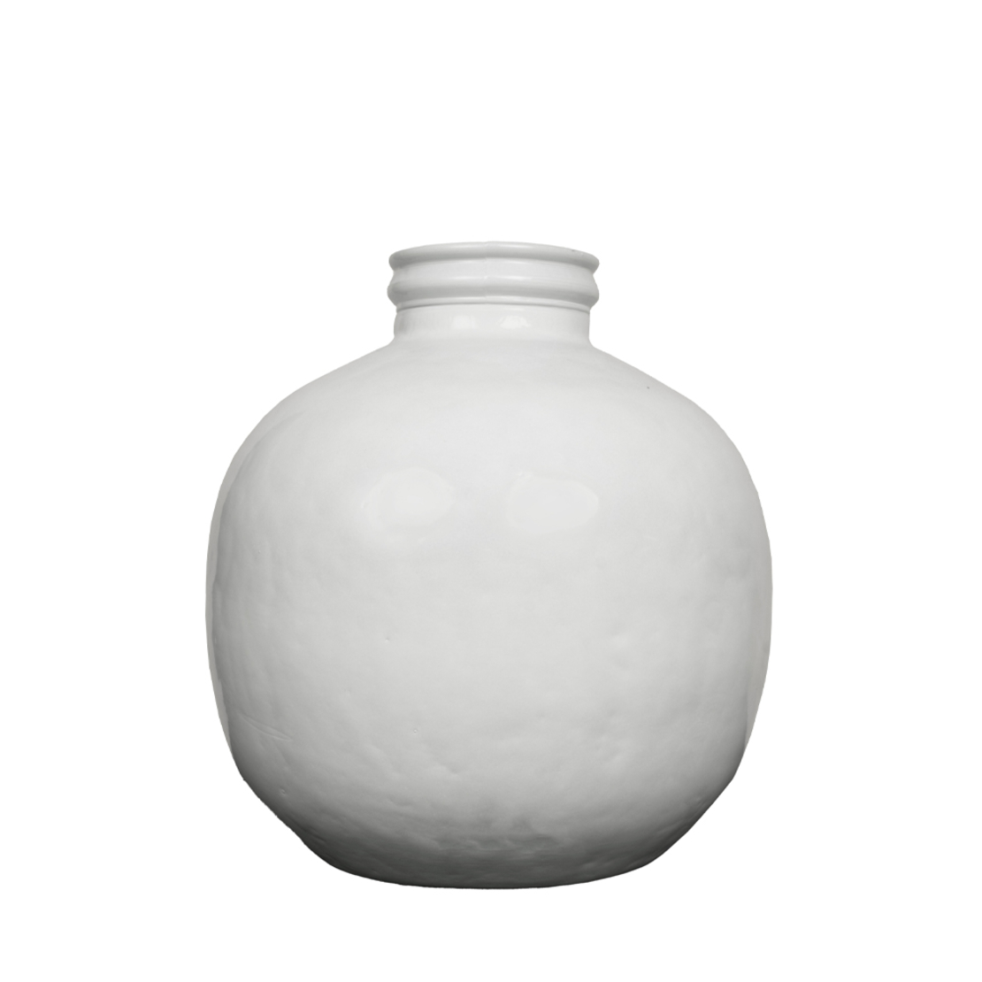 ICE AGE VASE RECYCLED GLASS WHITE D32xH35cm EGY
