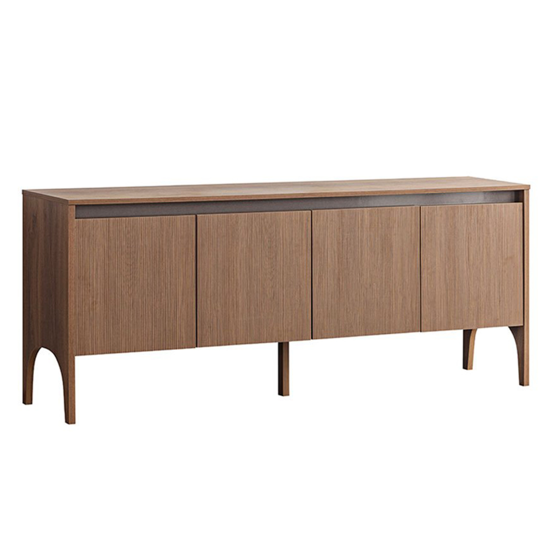 WOOD SIDEBOARD 4DOORS MELAMINE WALNUT 200x45xH81cm E1 TR