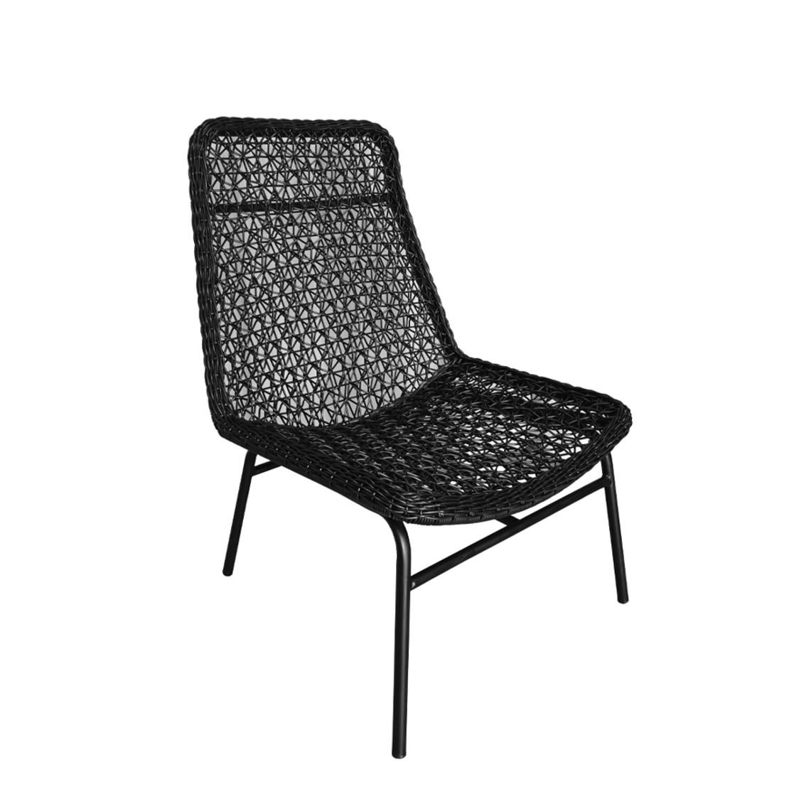 TUNISIA ARMCHAIR PE WOVEN BLACK BLACK 67x77xH96cm PRC