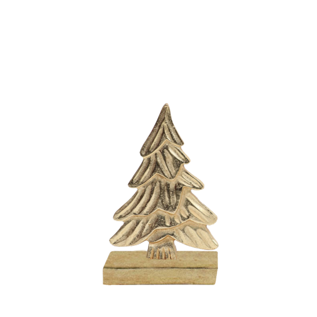 XMAS HARK TREE ALUMINIUM WOOD MANGO GOLD 14x6xH22,