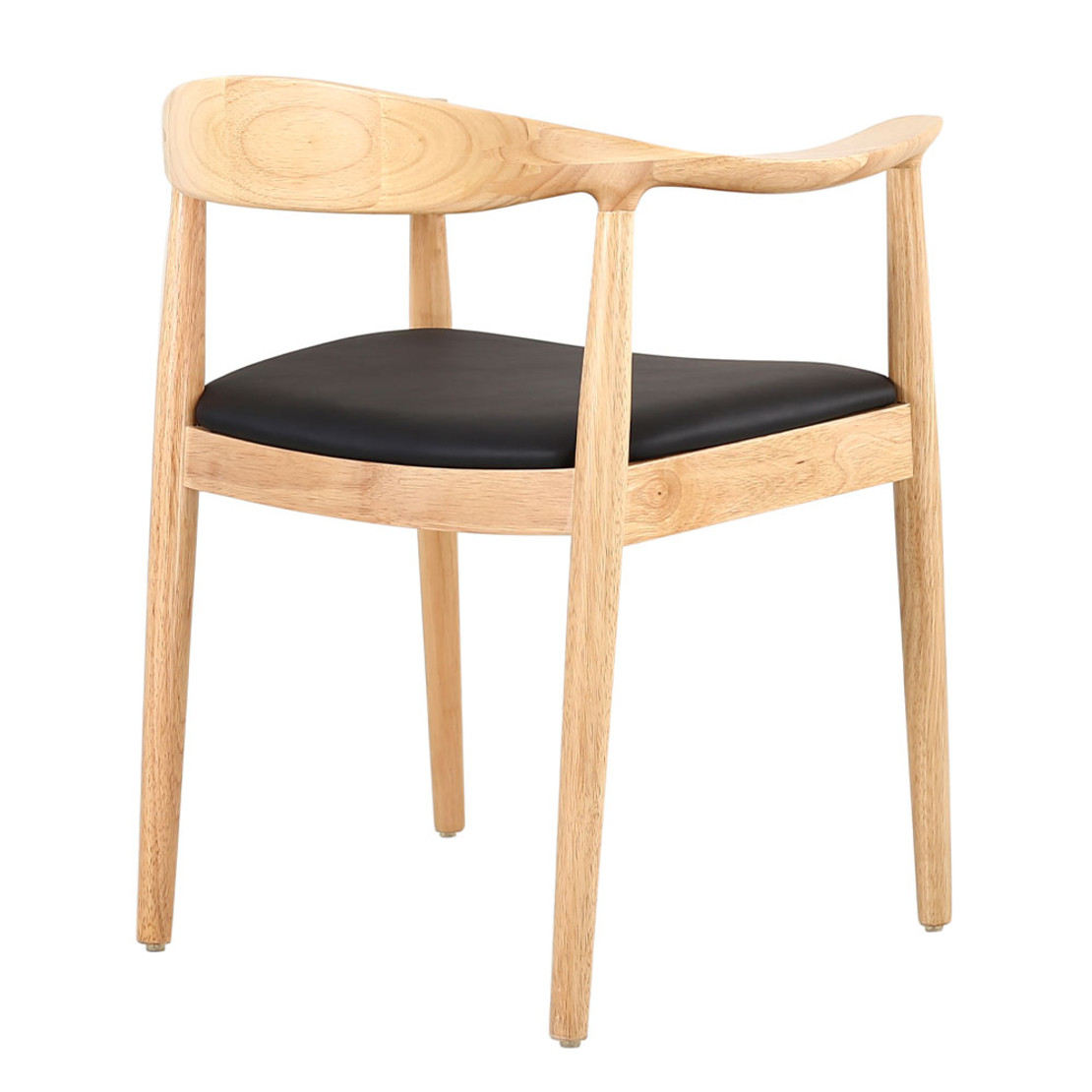 FUJI CHAIR WOOD RUBBERWOOD NATURAL BLACK FABRIC PRC
