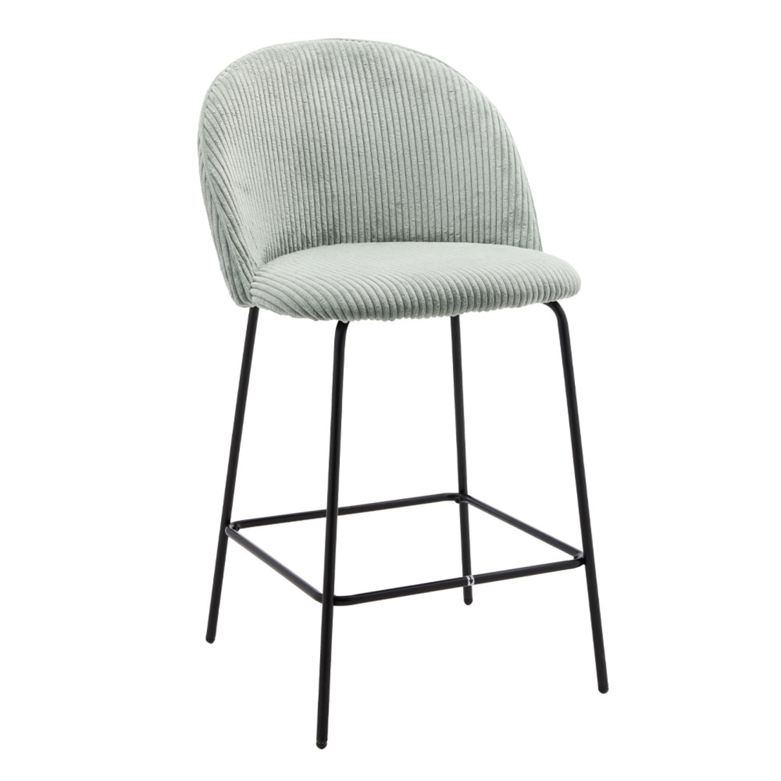 VOTSALO STOOL BAR FABRIC ALMOND GREEN METAL BLACK E1 PRC
